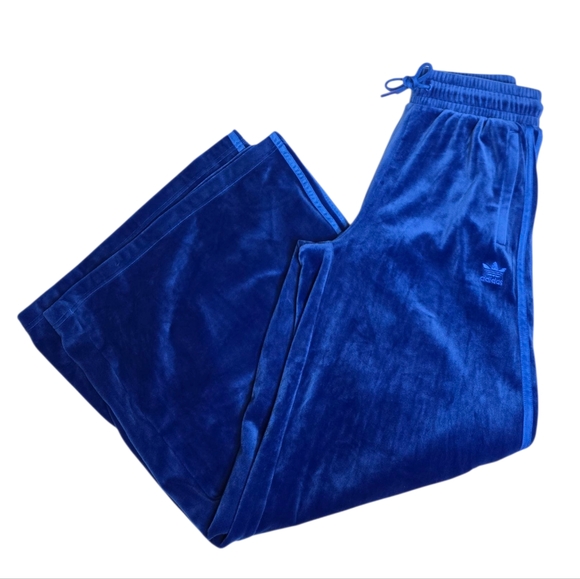 ADIDAS x Jeremy Scott royal blue velour wide leg‎ Y2K track pants S - Picture 3 of 13